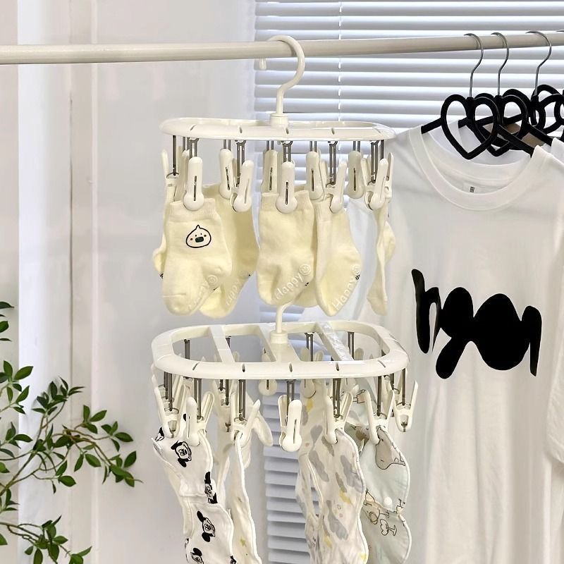 Sock Drying Rack with Multiple Clips, Multifunctional Household Sock Clip, Baby Underwear Balcony Sock Drying Tool