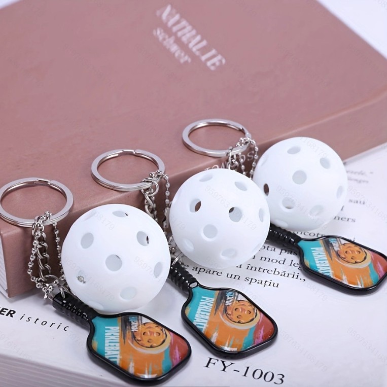Mini Pickleball Pendant Mini Racket Accessories Phone Keychain Children's Toy Pickleball Pendant