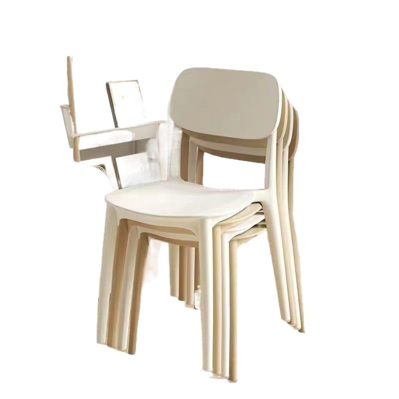 New Plastic Dining Chair Comfortable and Comfortable Simple Stool Backrest Square Back Chair Household Thickened Dining Table Chair