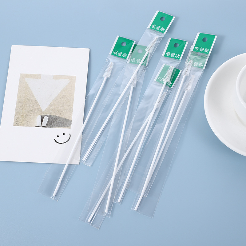 Separate packaging straw brush baby bottle straw spiral brush baby bottle accessories plastic cleaning brush nylon soft brush