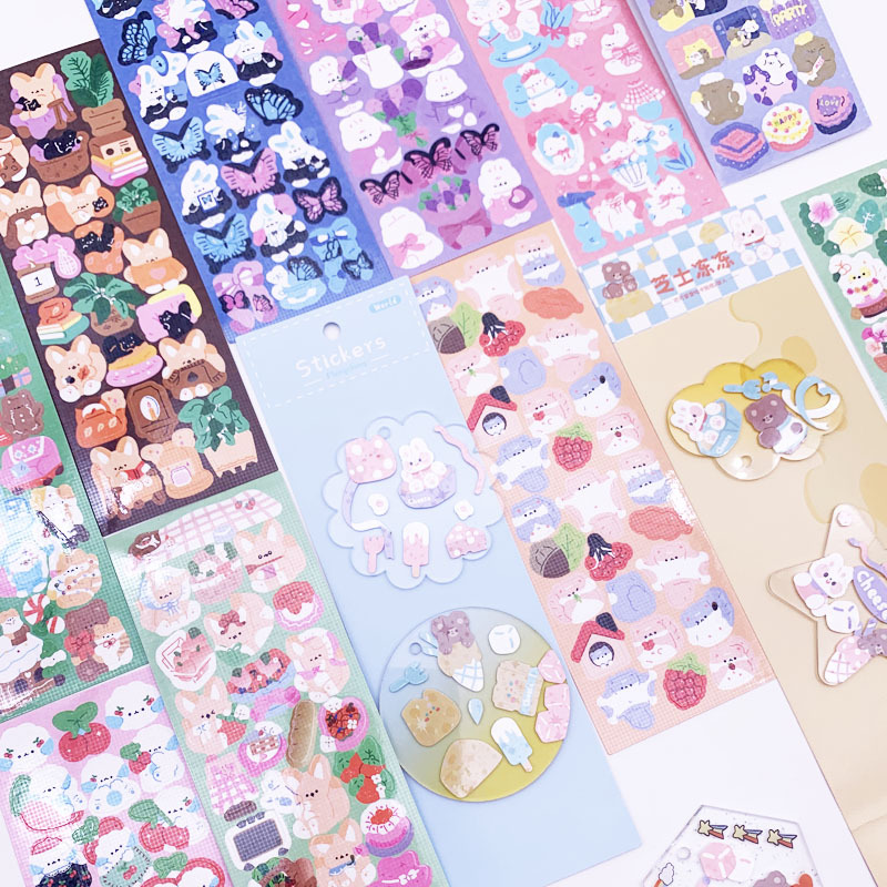 Glitter DIY goo Chuck acrylic Little Red Book B station shaking stall sound transparent goo plate wholesale key gradient color