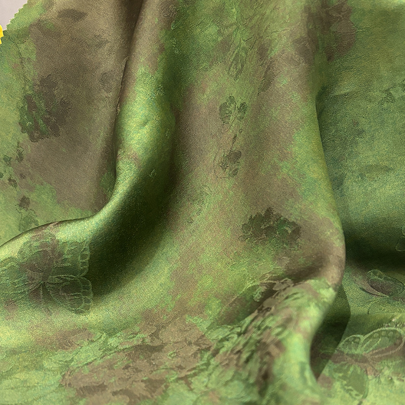 Butterfly Peony Tie-Dye Fragrant Cloud Yarn Fabric National Style Cheongsam Dress Clothing Fabric Pink Mulberry Jacquard Cloth Head