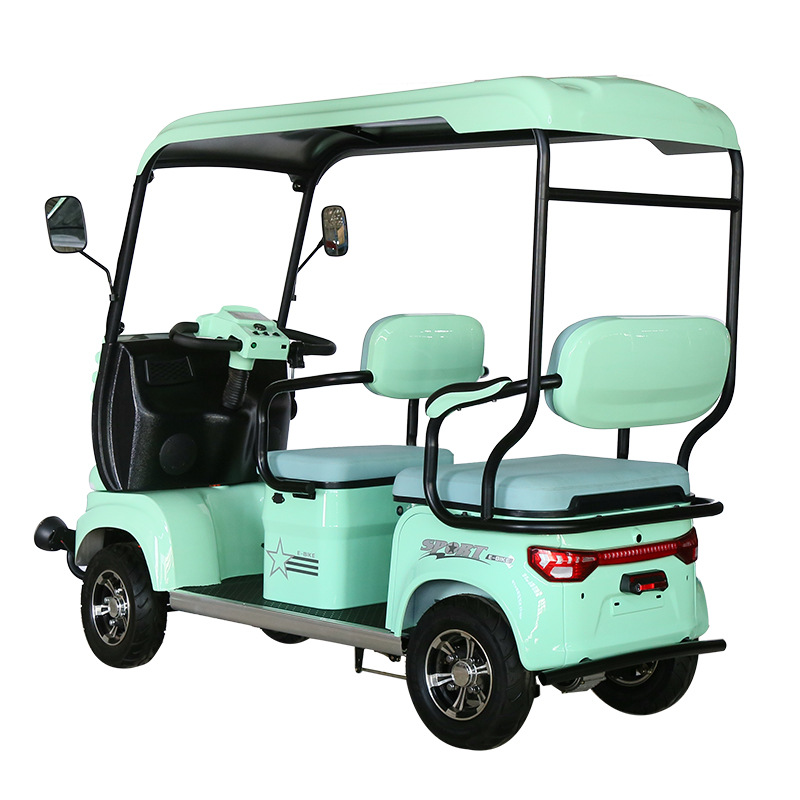 Electric sightseeing bus tourist attractions electric cartoon sharing scooter four-wheel car sunshade rainproof cute wholesale