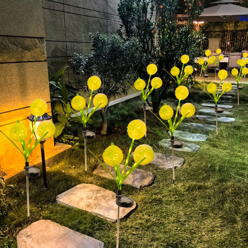 Outdoor Courtyard Lawn Lamp Garden Decoration Ground Atmosphere Lamp Waterproof Led Landscape Lamp Solar Dandelion Lamp