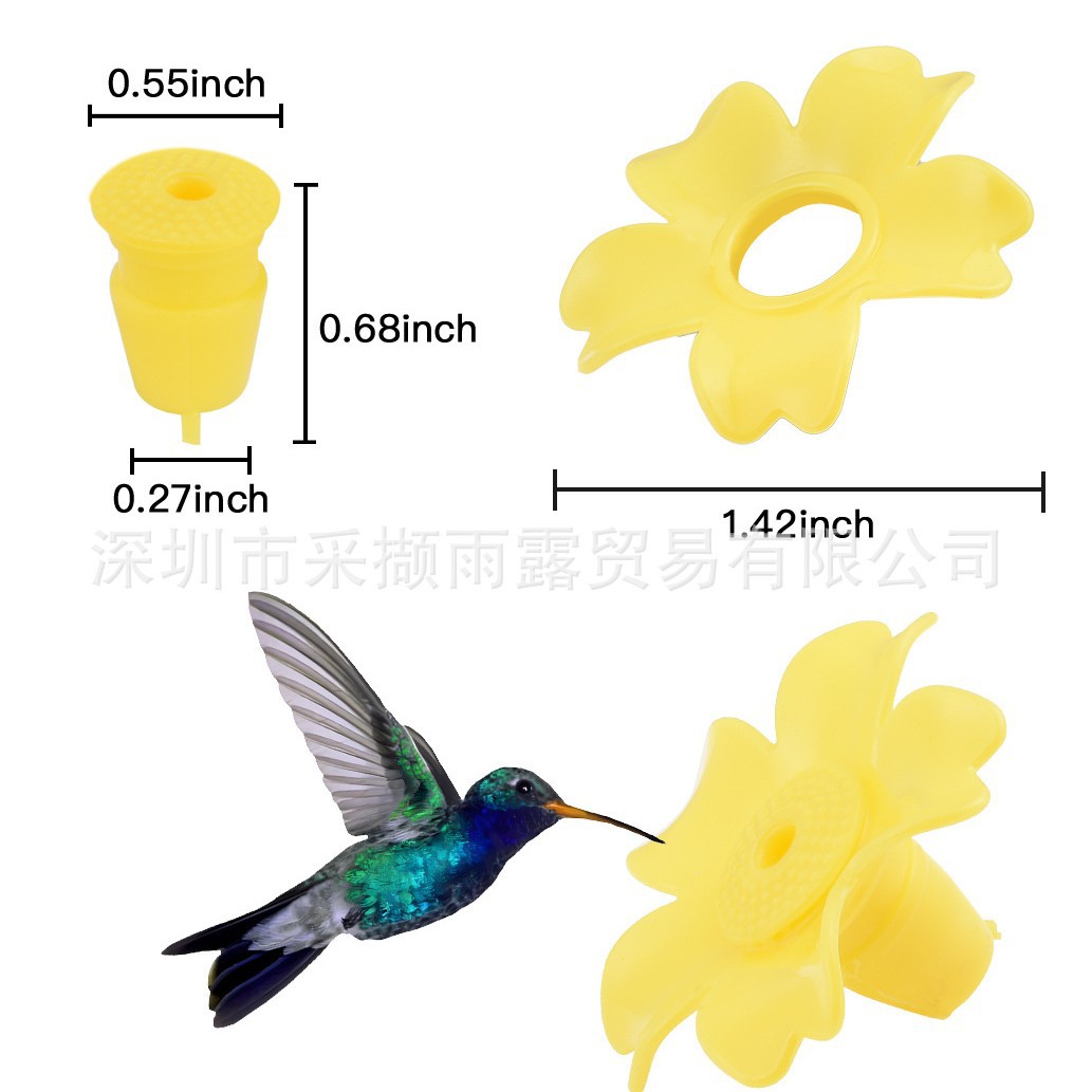 New Large Hummingbird Feeder Flower Hummingbird Feeder Flower Accessories Replaceable Multi-Color Flower Cross-Border