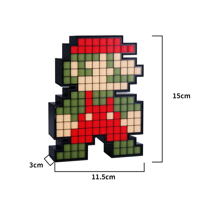 Creative Retro 80 s Super Mary Brothers Like Plain People Picking Up Sound Rhythm Atmosphere Night Light Electric Competition Room Decoration