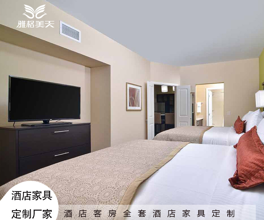 Hotel Solid Wood Furniture Customization, Complete Set of Furniture Customization, Hotel Furniture, Large Bed, Guest Room Customization, Complete Set, Sample Customization
