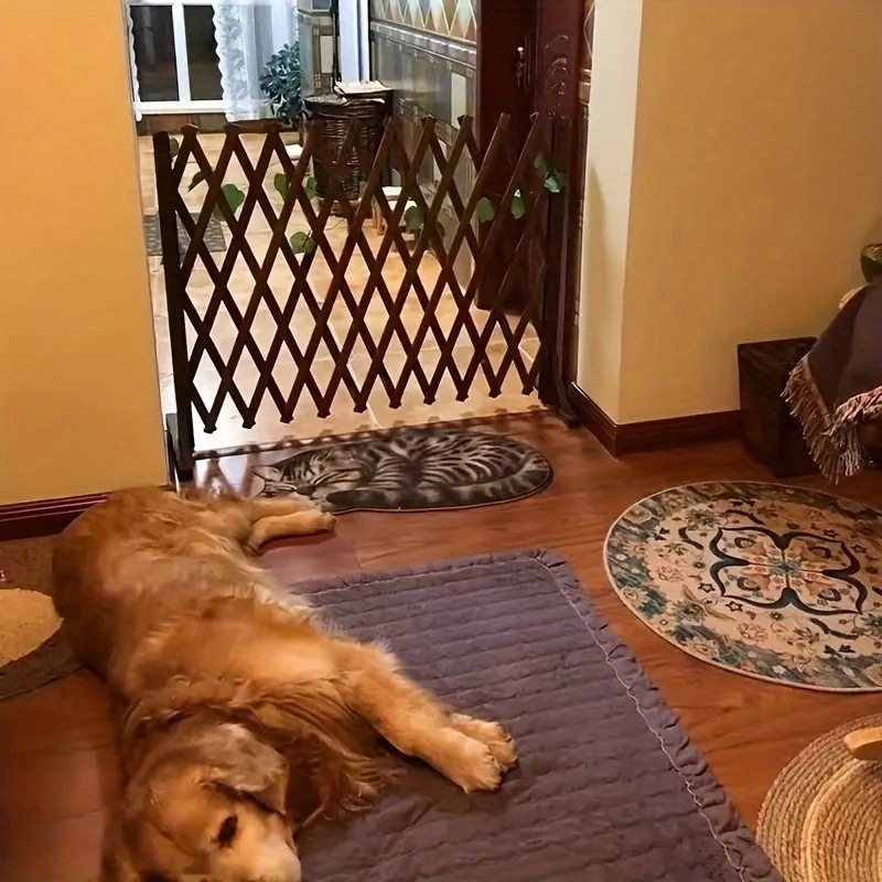 Anticorrosive Wood Telescopic Fence Indoor Dog and Cat Pet Partition Yard Gate Fence Balcony Anticorrosive Wood Fence