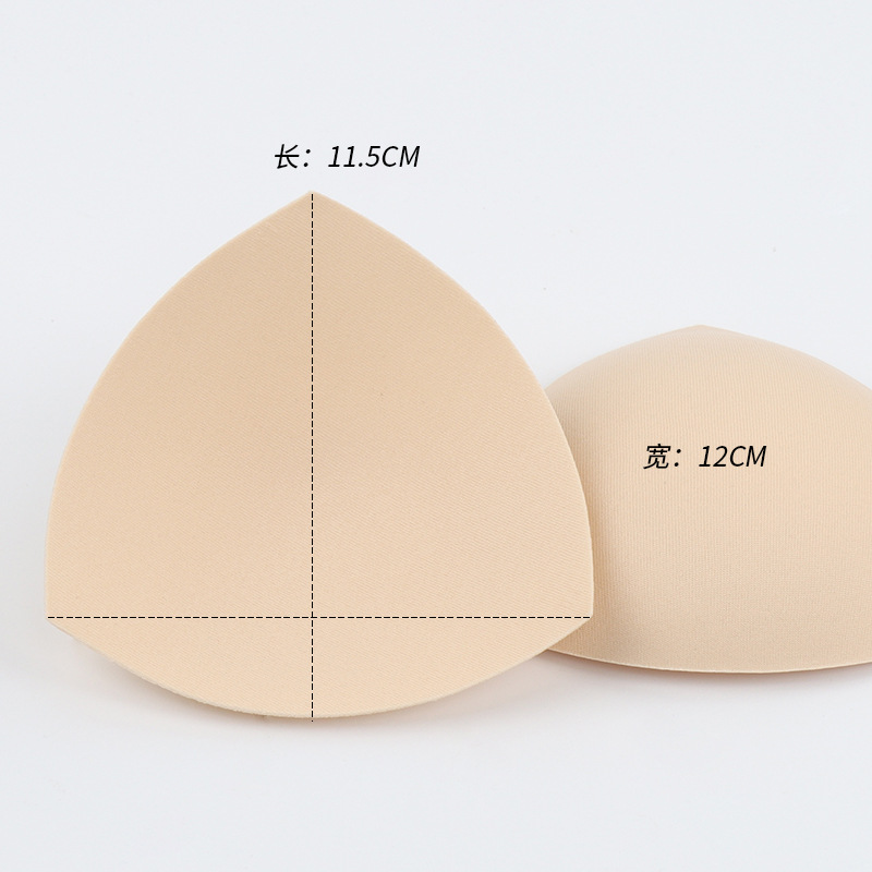 Cross-border triangle sponge breast pad insert thin sports underwear bra gather seamless latex bra gasket wholesale