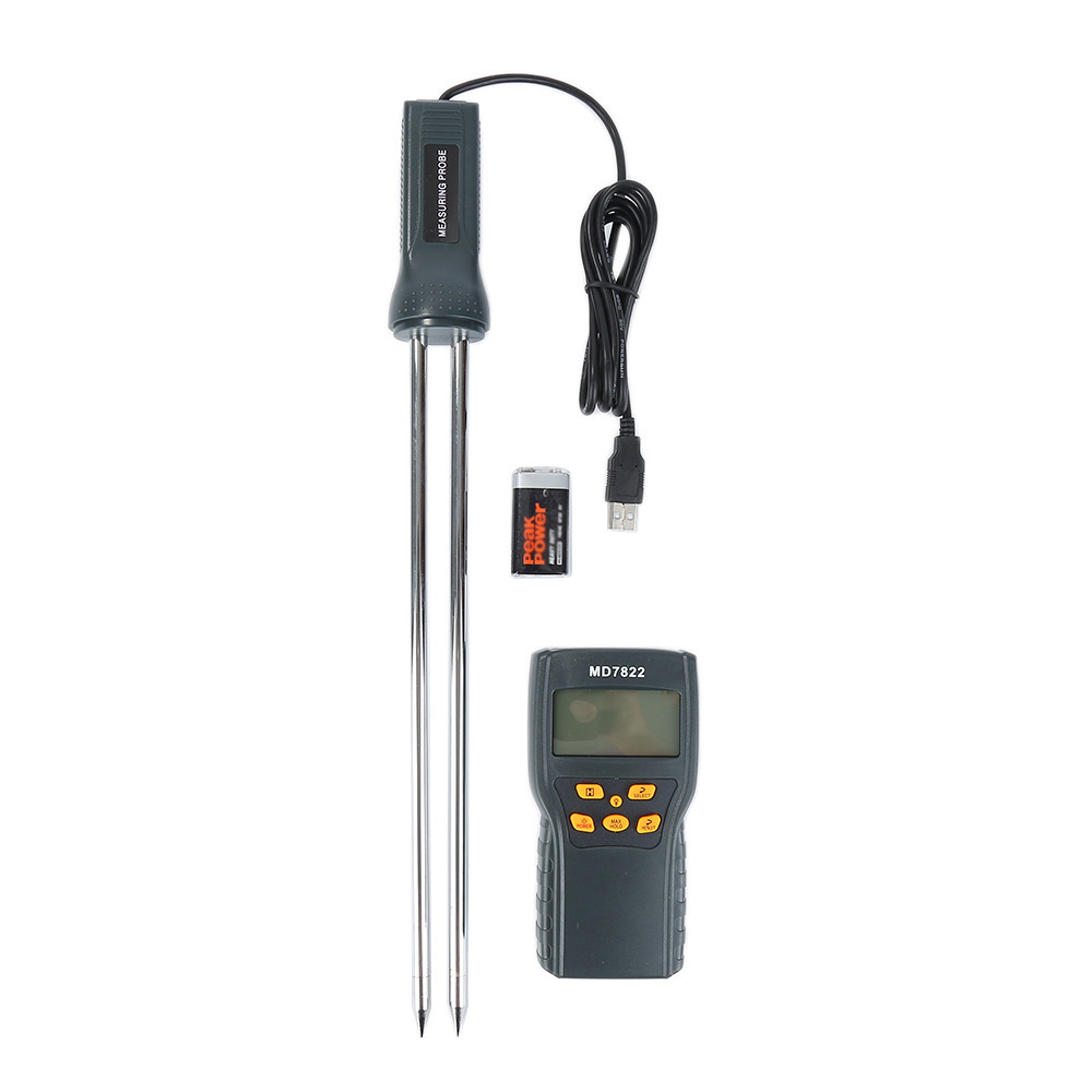 MD7822 Smart Grain Moisture Tester Digital Display Moisture Meter Handheld Probe Digital Moisture Meter