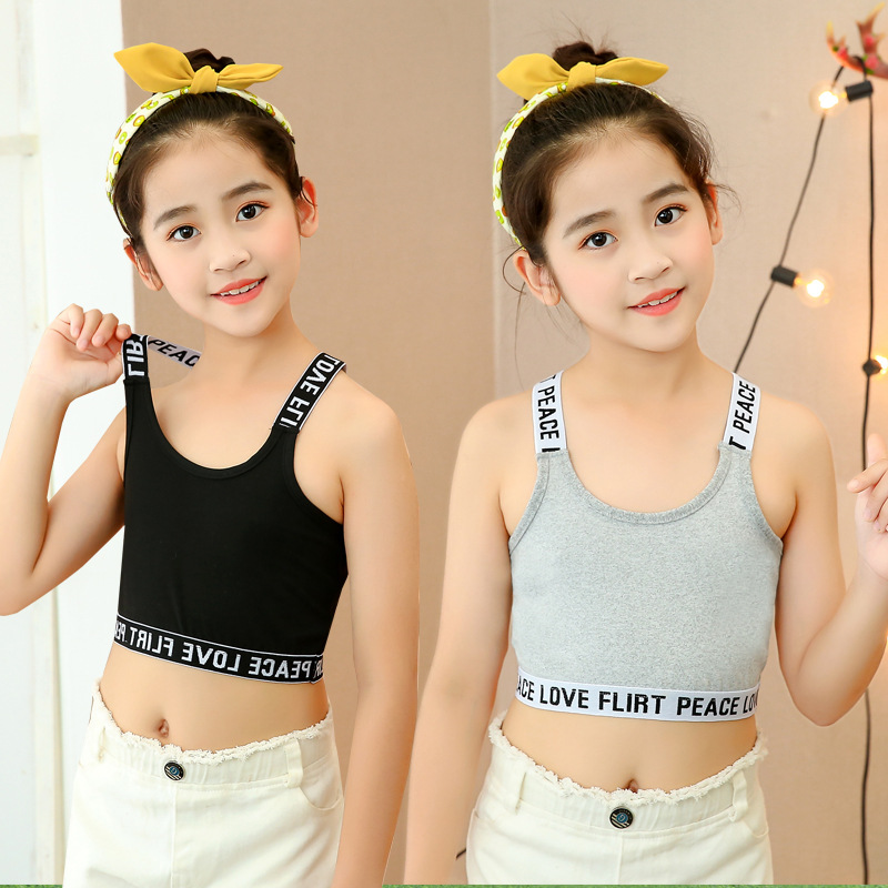 Майка для девочек, период развития, нижнее белье для детей, 100% хлопок, спортивный топ для детей