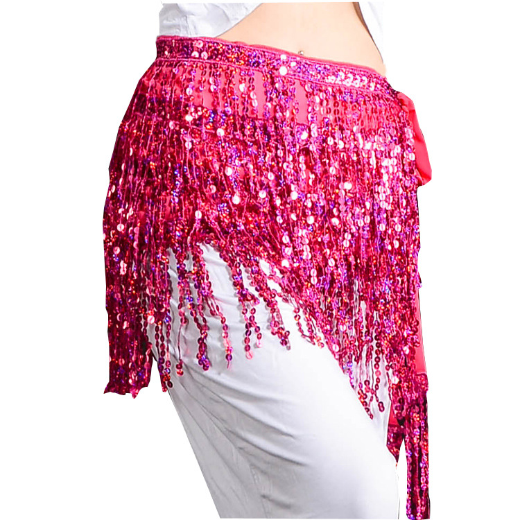 Halloween Belly Dance Performance Costume Sexy Sequins Tassel Hip Tablet Beadlet Waist Chain Indian Dance Performance Waist Tablet