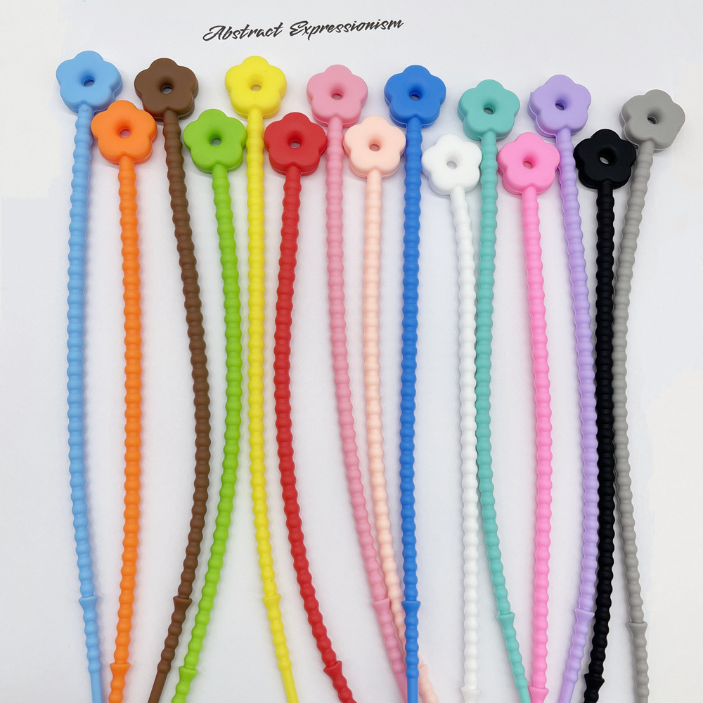 Color Silicone Cable Tie Storage Rope Data Cable DIY Keychain Accessories Silicone Cable Strap Color Lanyard