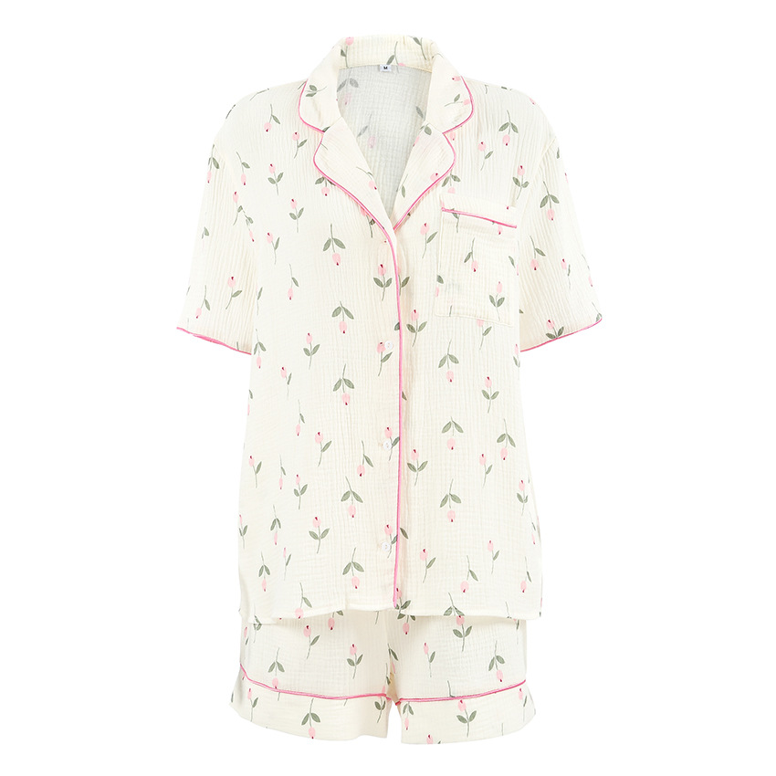 European and American Cross-Border Women's Home Wear Pattern Making, Small Batch Customization, Labor and Material Clearing, Processing, Wholesale of Women's Pajamas