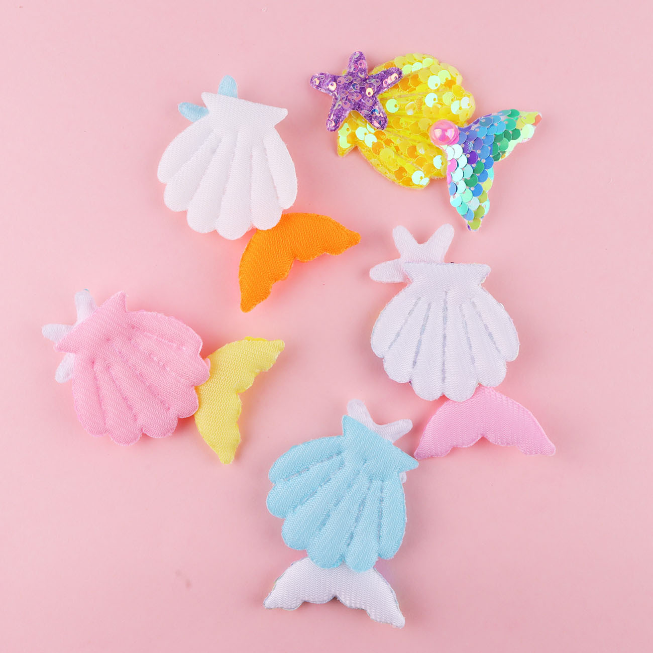 Children's Cartoon Mermaid Hairpin Cute Sequin Starfish Duckbill Clip Ocean Small Clip Accessories Women's Cross-Border Accessories