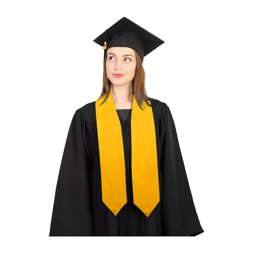 2025 Doctoral and Master's Degree Ribbon Solid Color Ceremonial Honor Award Satin Graduation Shawl Ribbon Available in Multiple Colors