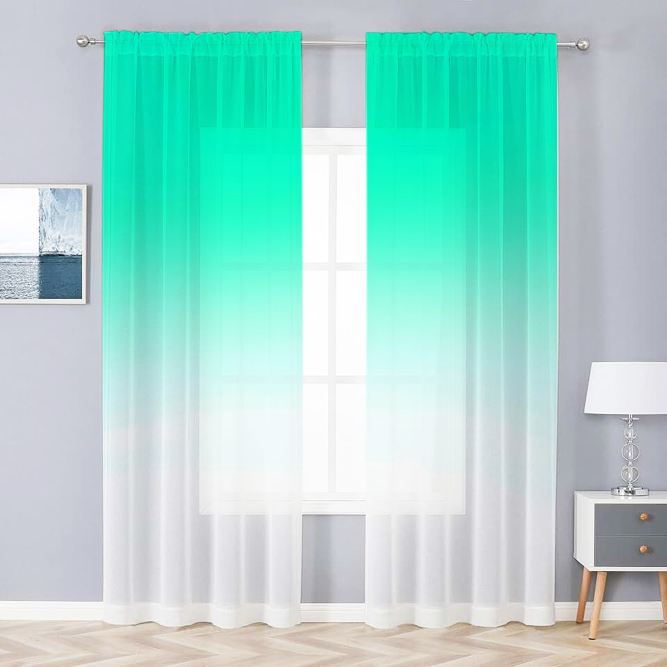 Поддержка доставки Jit, кросс-бодерные прямые продажи, зеленые градиентные нити, цифровая печать штор и экранов