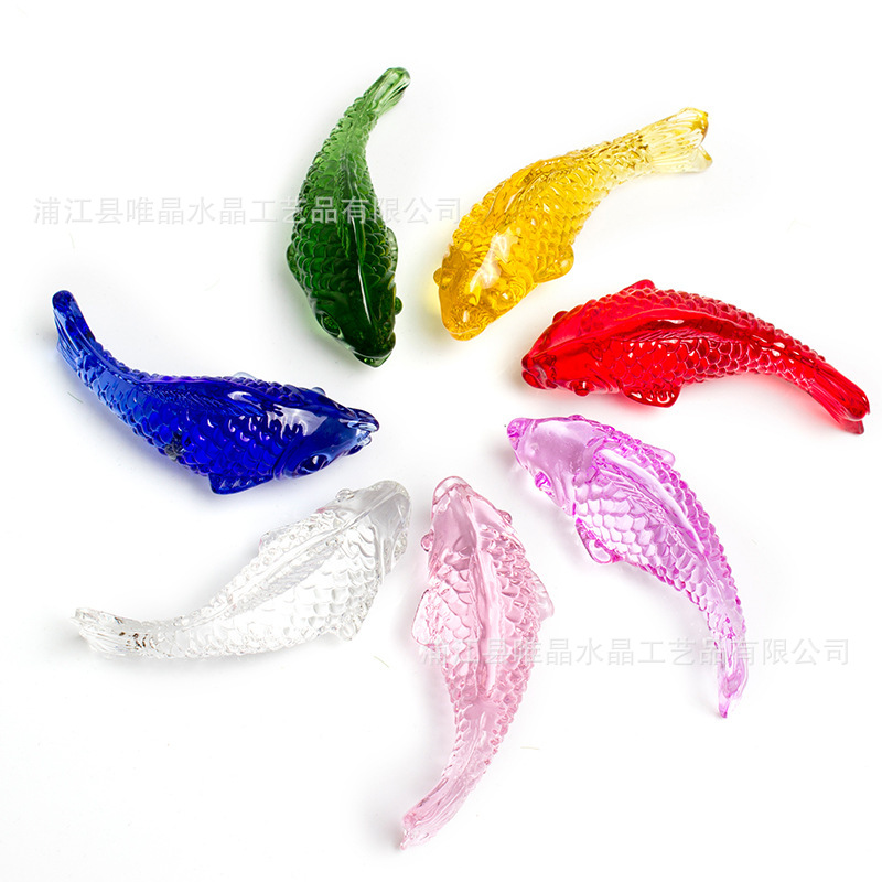 Factory Direct sale citrine fish fortune feng shui decoration mascot year by year home living room small decorations