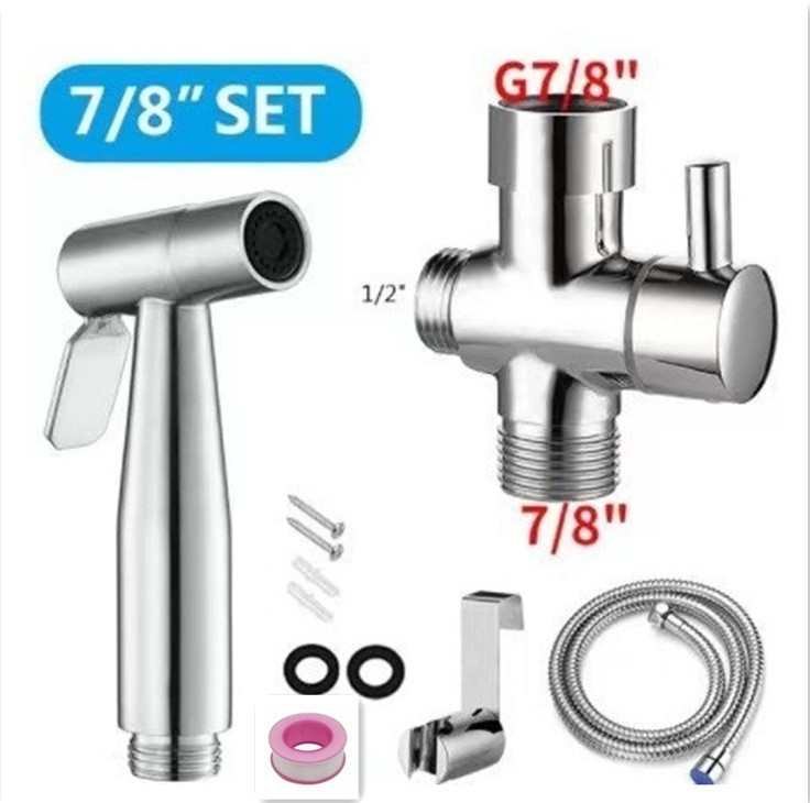 Cross-Border Foreign Trade Household Toilet Companion One in and Two Out Triangle Valve Bathroom Bidet High Pressure Booster Spray Gun Water