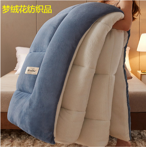 Двусторонний плед из молочного велюра, утолщенный, для зимы