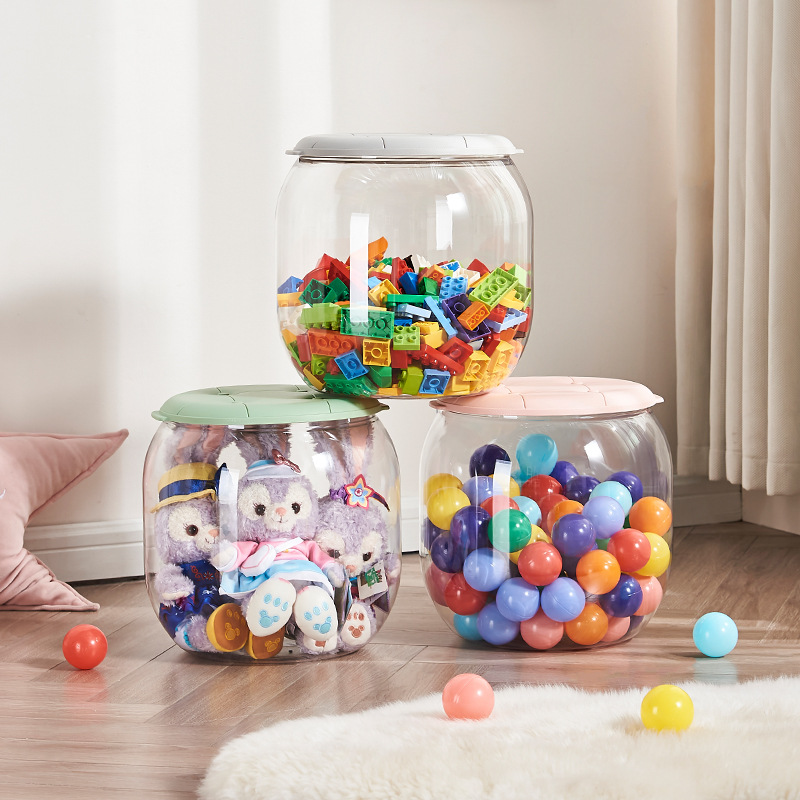 Детский прозрачный многофункциональный пуф для хранения игрушек, утолщенный пуф для хранения закусок