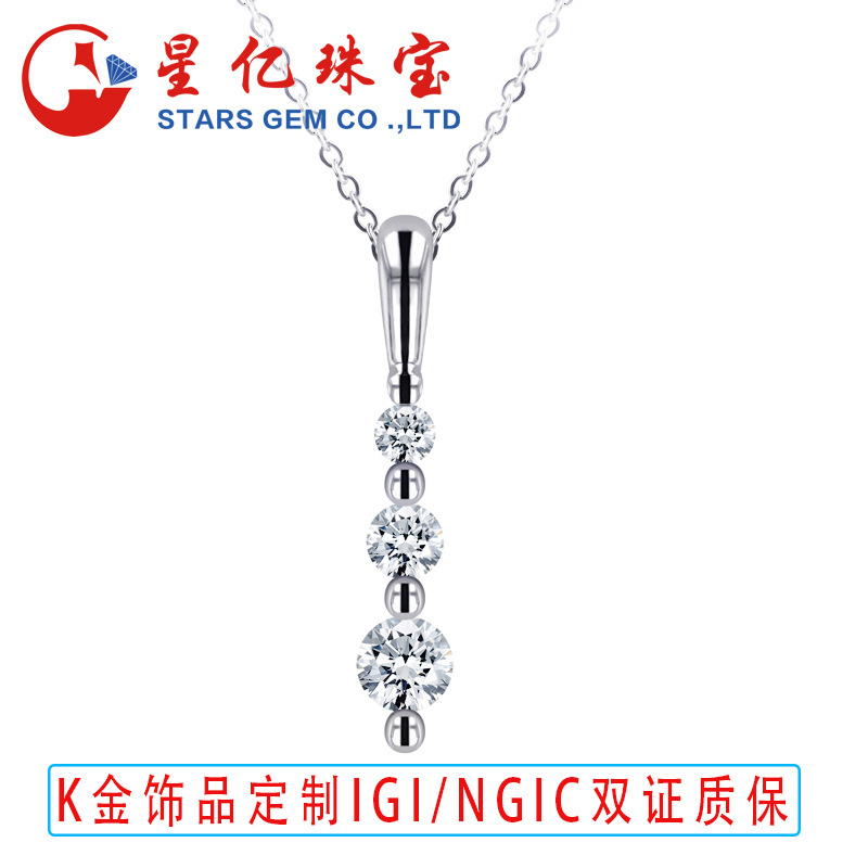 Кулон из выращенного бриллианта, 18K золото, женская мода, цепочка для ключицы, доступная роскошь