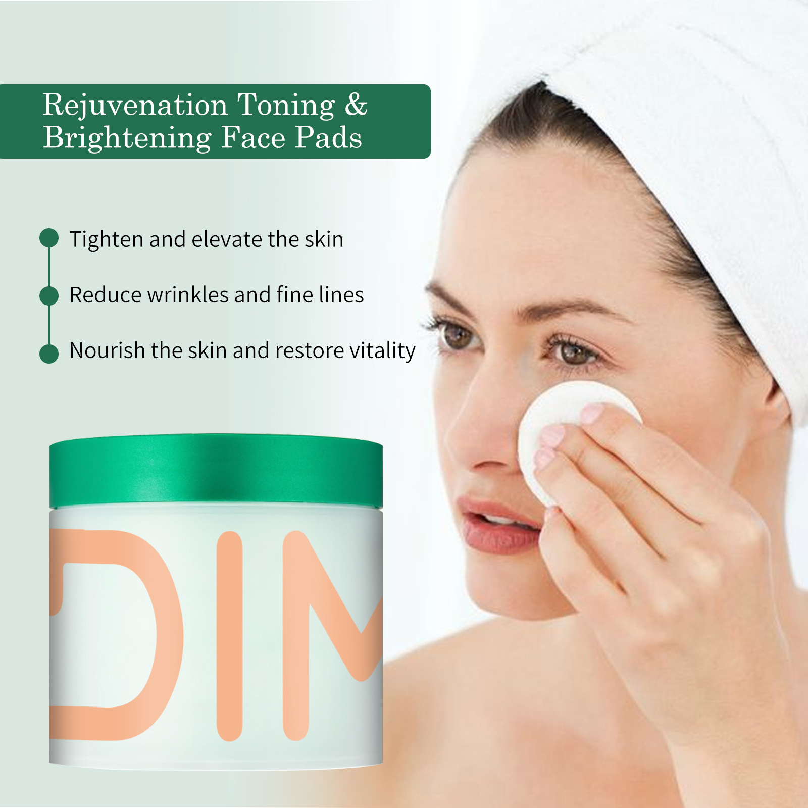 Centella Asiatica Moisturizing Cotton Pads, Intensive Hydration, Moisturizing, Soothing Redness, Strengthening Skin Base, Repairing Barrier, Skin Care Cotton Pads