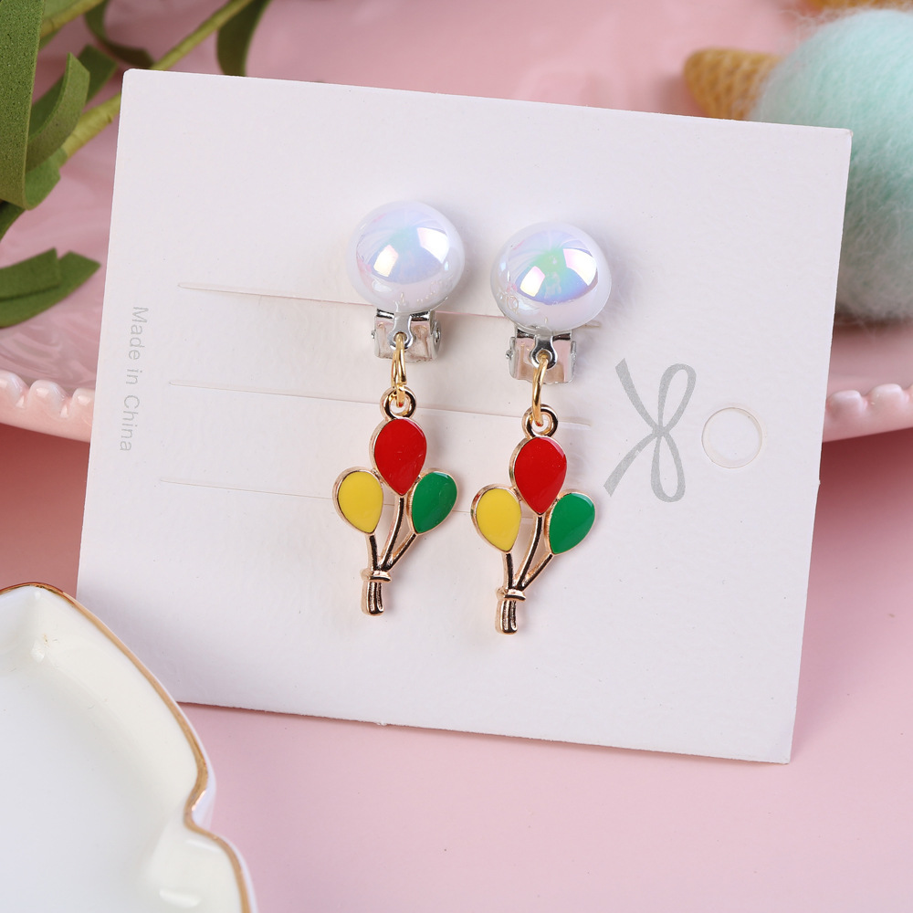 Ear clip Children diy earrings without ear hole alloy unicorn earrings mermaid accessories earrings production and processing