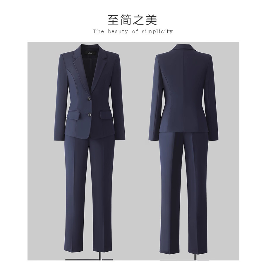 Black Petite Suit for Women, Spring and Autumn High-End Hotel Front Desk Professional Workwear Career Suit Jacket