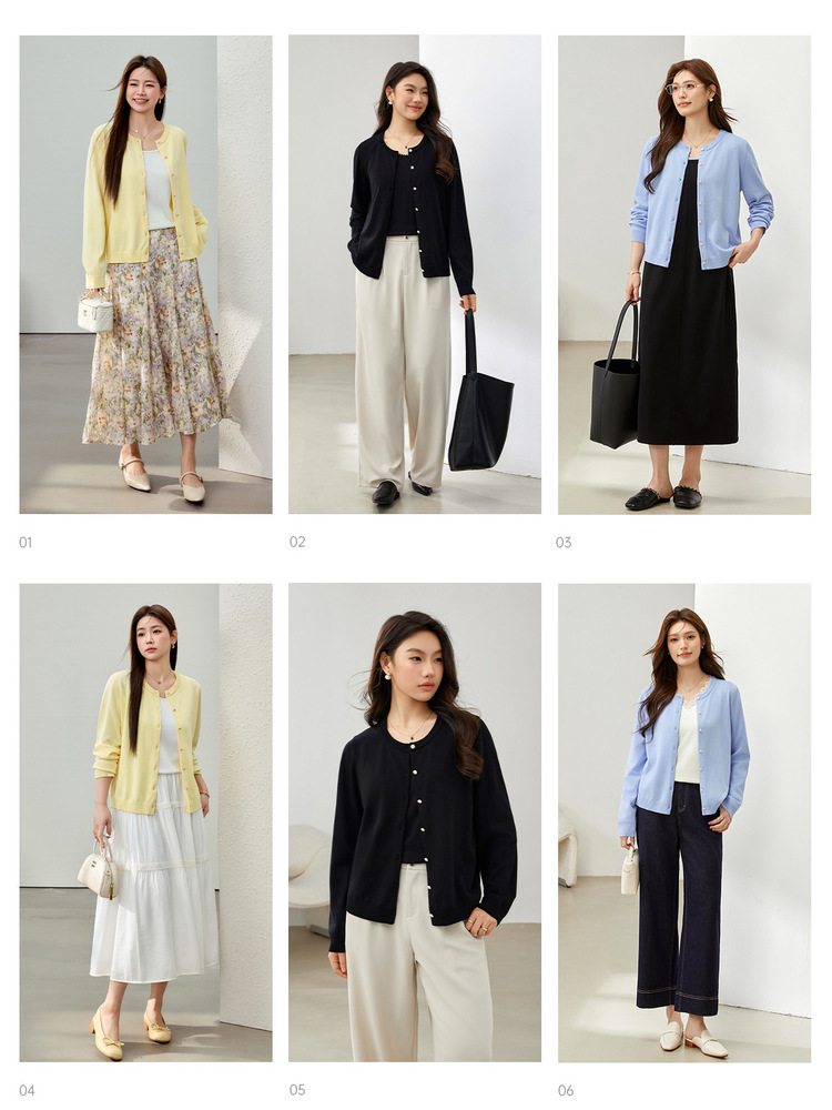 [Korean Style Simple Round Neck Versatile Fashion Slim Sweater] Slim Show plus size Women's chubby girl Spring New