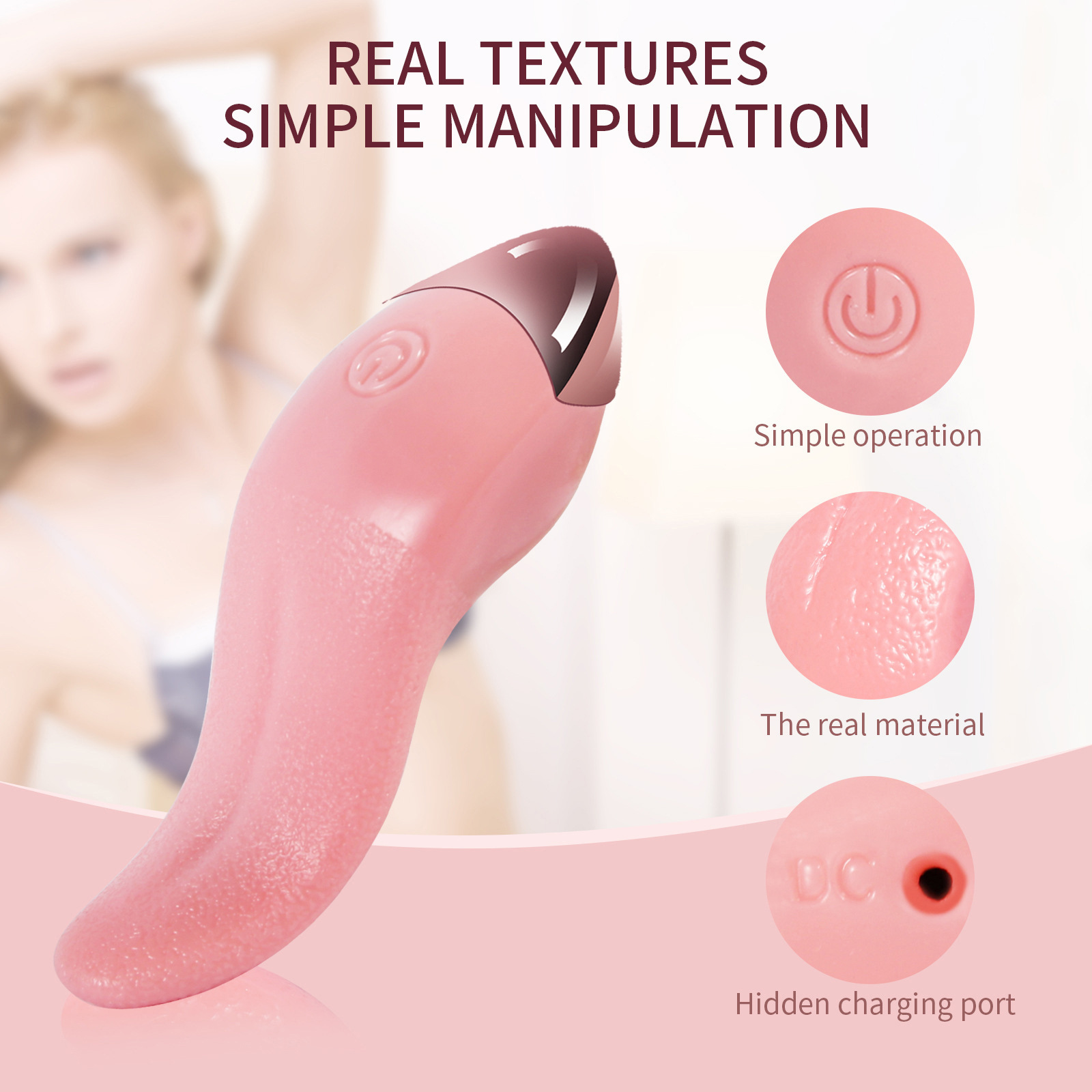 Вибратор-язык, имитирующий куннилингус, для стимуляции клитора, электрическая секс-игрушка для женщин