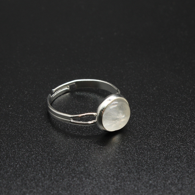 Factory direct crystal ring Wholesale natural stone simple powder crystal ring goods small jewelry