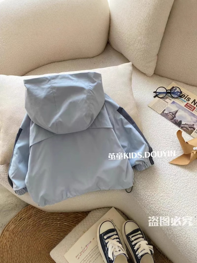 Children's New Spring and Autumn Boys' Charge Clothes Korean Casual Baby Girls' Hooded Top Western Style Children's Jacket