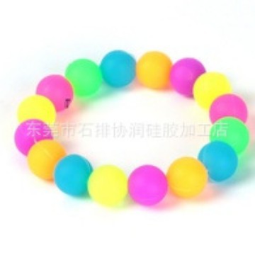 Cross-Border 8mm Colorful Silicone Bracelet Semi-Finished Loose Beads Round Beads Red Green DIY Jewelry Accessories Bracelet