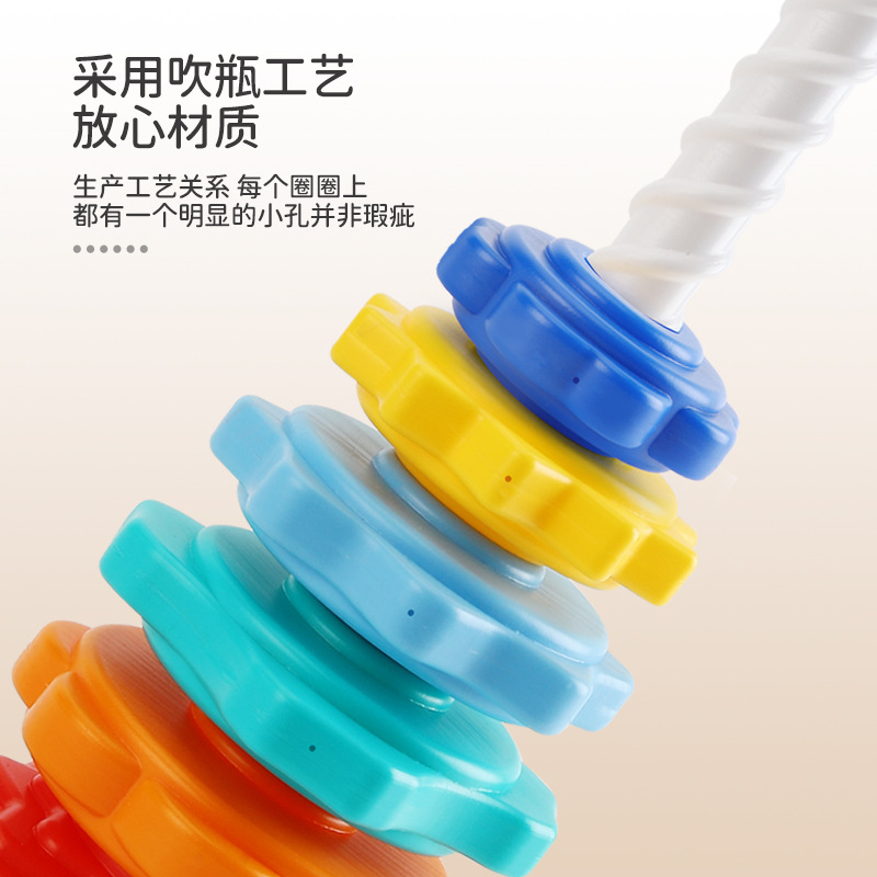 Rainbow Tower Turn Stacking Music Color Ring Infant Baby Educational Early Education Toy Building Blocks Shape Matching