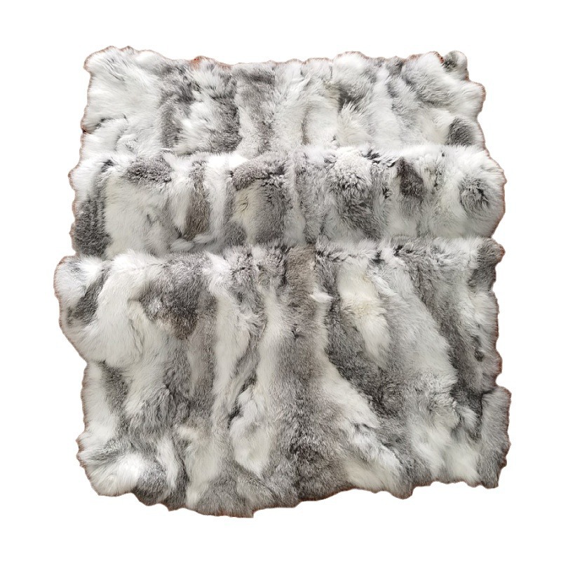 Wholesale Rabbit Skin Home Rabbit Fur Yellow Green Purple Blue Leather Mattress Fur Blanket Pillow Clothing Raw Materials