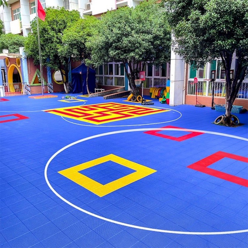 Kindergarten Classic Double MiG Assembled Flooring Outdoor Badminton Blue Court Sports Plastic Anti-Slip Mat