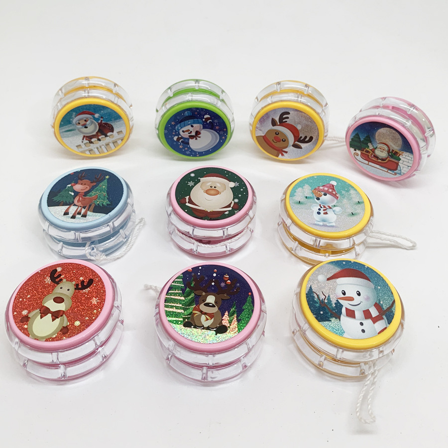 Christmas small gift a variety of patterns yoyo yo yo children's small gift yo-yo pull ball transparent