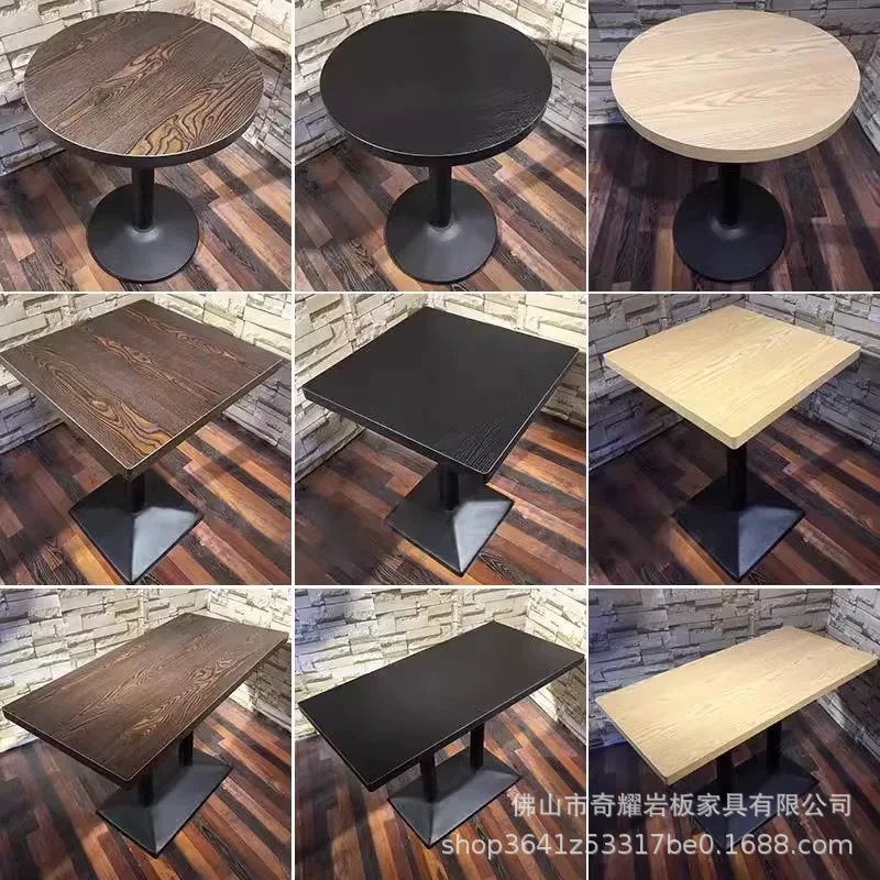 Стол из массива дерева для ресторана, коммерческий, с ящиком, для закусочной, кафе, маленький круглый стол
