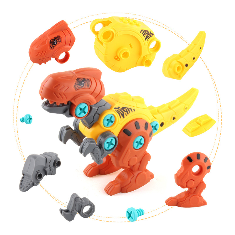 Factory Direct Sales Boys Disassembly and Assembly Dinosaur Building Block Toys with Electric Drill Nut Assembly Tyrannosaurus Building Block Set