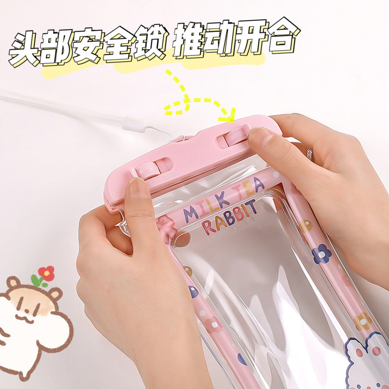 Drifting Swimming Mobile Phone Bag Cute Cartoon Mobile Phone Waterproof Bag Airbag Floating Touchscreen Protective Cover Wholesale