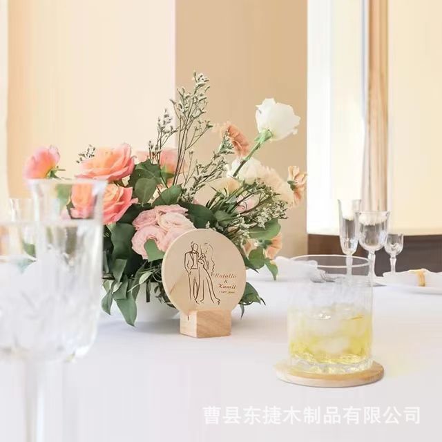 Wooden Round Coaster Kung Fu Tea Ceremony Cup Holder Diy Painting Wood Wood Heat Insulated Dining Table Mat Pine Coaster