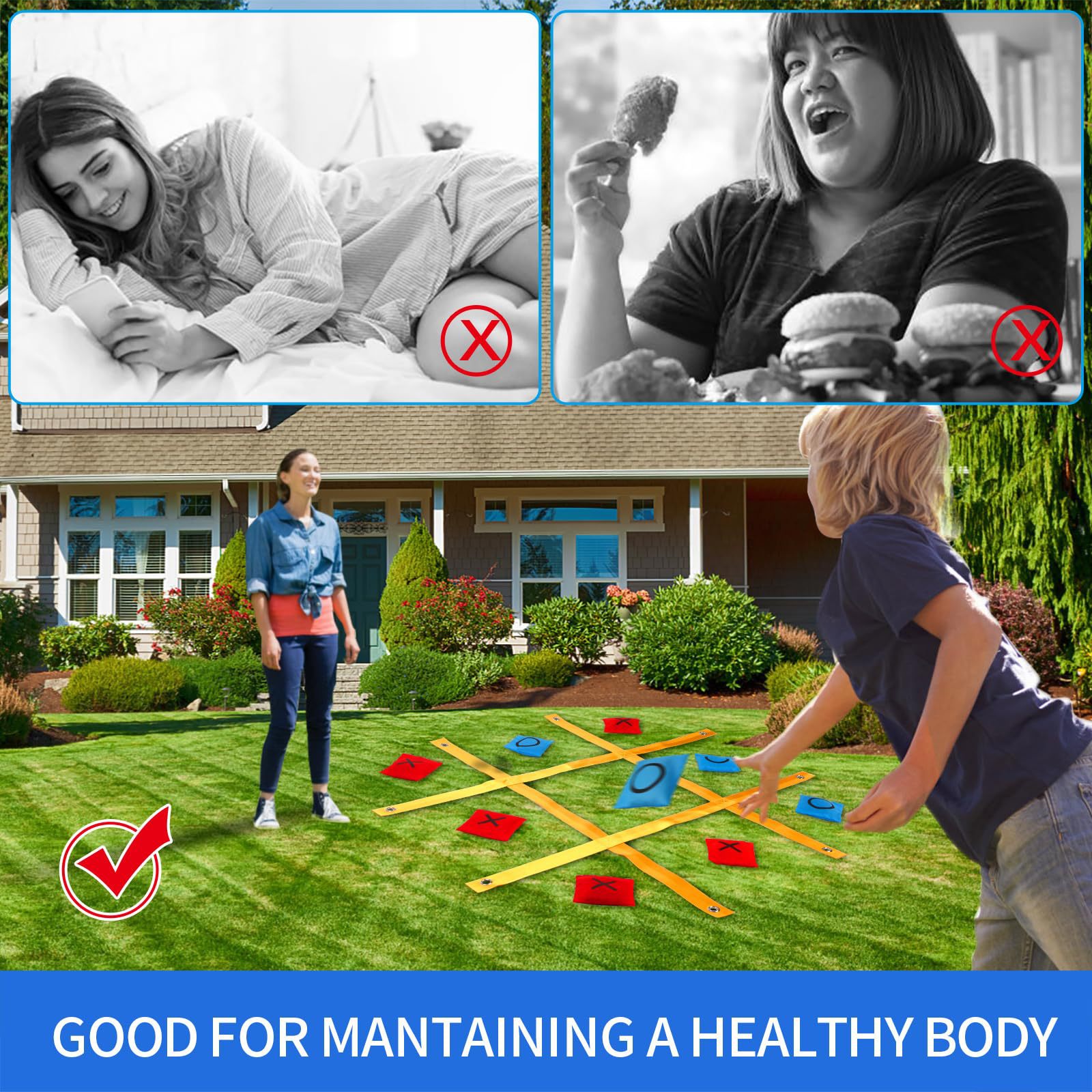 Giant Tic Tactoe Game Tic Tac Toe Strap Outdoor Entertainment Portable Outdoor Lawn Game Tic Tac Toe Strap