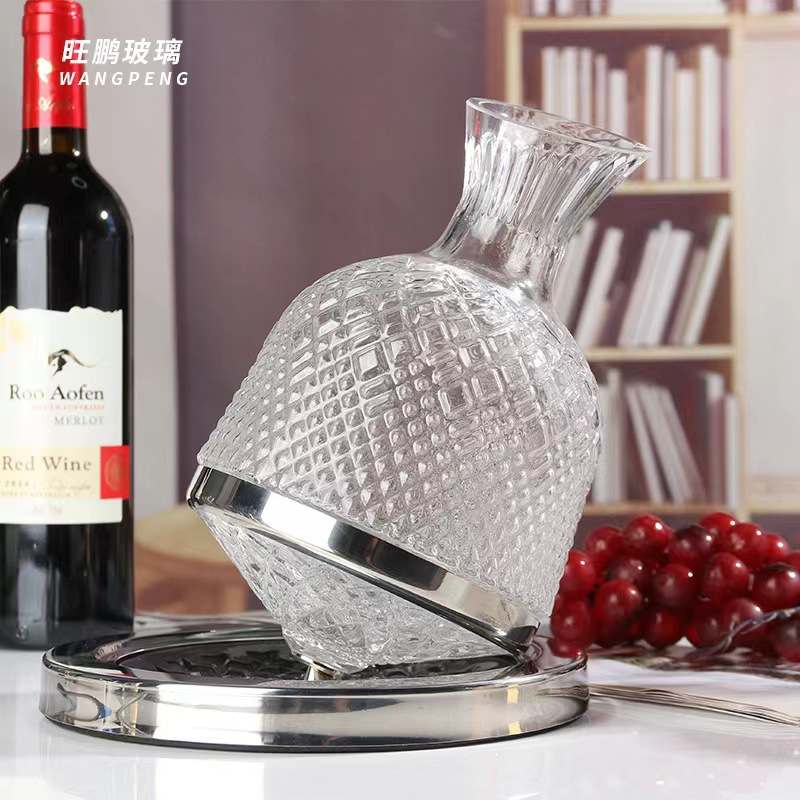 Gift Decanter Set Transparent Glass Fine Craftsmanship Whiskey Crystal Business Gift Stainless Steel Vintage Liquor