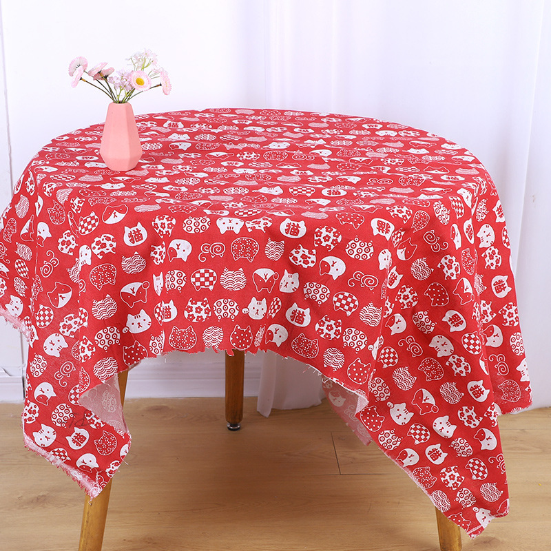 Wholesale Cat Series Linen-Like Fabric, Fashion Cotton Clothing Lining Fabric, Sofa Printed Tablecloth, Curtain and Pillow Cover Fabric