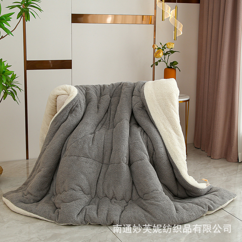 2025 new thick warm skin-friendly comfortable lamb fleece soybean quilt quilt core quilt