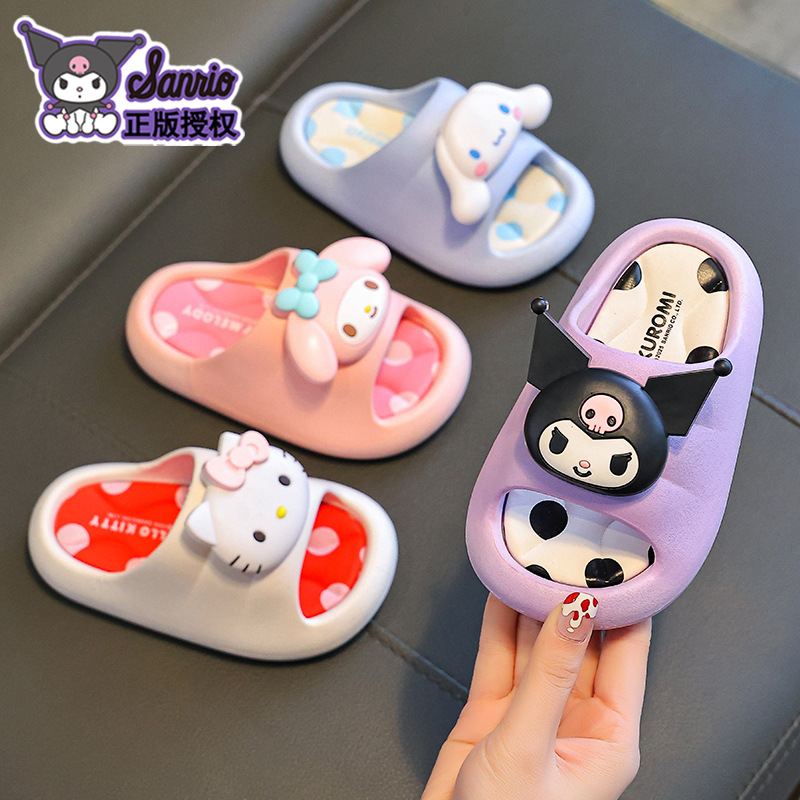 Sanrio children's sandals and slippers with excrement feeling for girls summer cartoon cute non-slip indoor bath soft bottom baby slippers