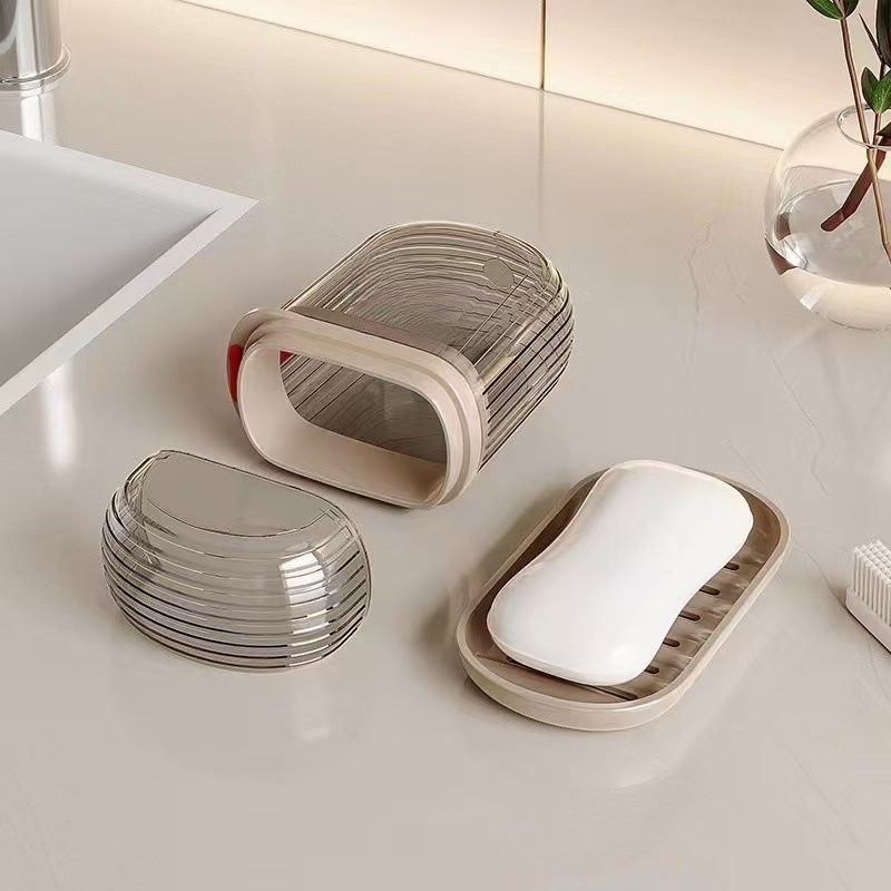 Soap Box Travel Portable Soap Box High-End Light Luxury Sealed Drain with Lid Mini Household Soap Storage Box