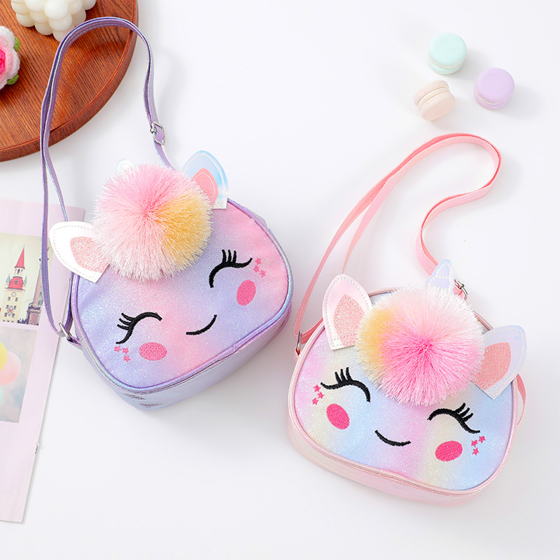 Unicorn Kidsren's Crossbody Bag Tpu Cosmetics Bag Spot Cartoon Shoulder Bag Unicorn Travel Bag Cute Student