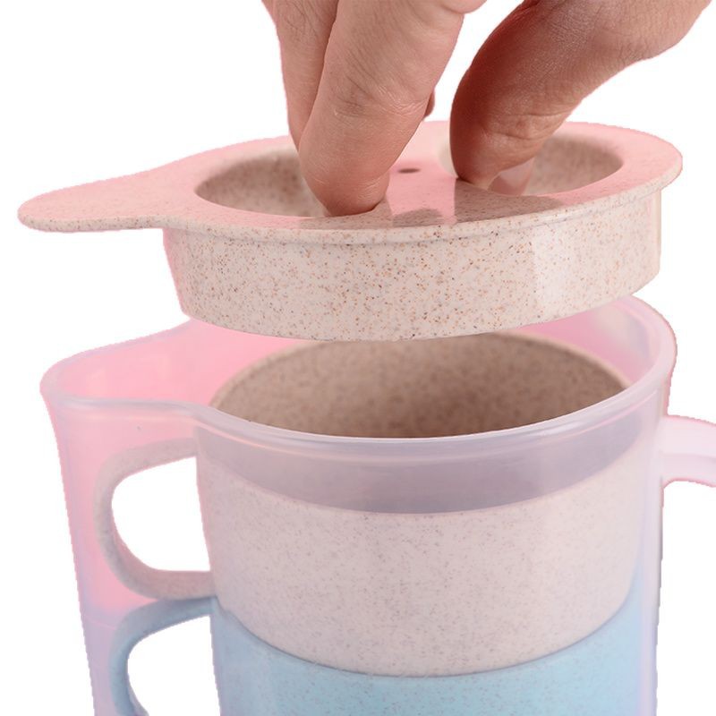Wheat Straw Household Cold Water Kettle Ins Style Plastic Cold Water Cup High Temperature Resistant Teapot Juice Pot Five-Piece Set